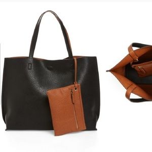 Nordstrom BP reversible black/cognac bag